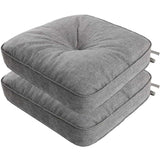 idee-home Outdoor Chair Cushion-Crushed Foam Padding-Grey-Pack of 2