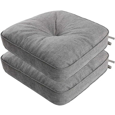 idee-home Outdoor Chair Cushion-Crushed Foam Padding-Grey-Pack of 2