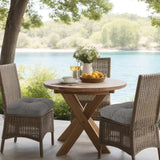 idee-home Grey Outdoor Chair Cushion with strap design