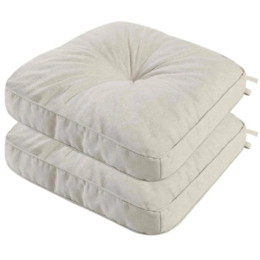 idee-home Outdoor Chair Cushion-Crushed Foam Padding-Beige-Pack of 2