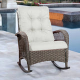 Beige Idee-Home Rocking Chair Cushions at Poolside Rocking Chairs