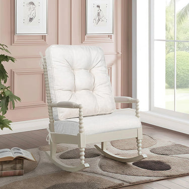 Soft Beige Idee-Home Rocking Chair Cushions