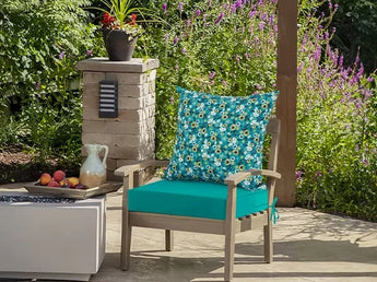 Idee- Home replacement cushions for outdoor furniture Floral Peacock Blue