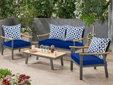 Idee- Home replacement cushions for outdoor furniture Rhombus Dark Cerulean on Yard Furniture