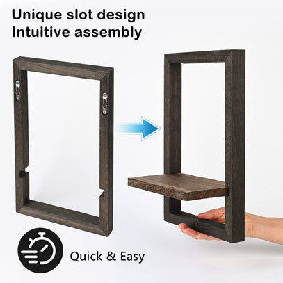 The idee-home Wooden Floating Shelves have an easy-to-install design.