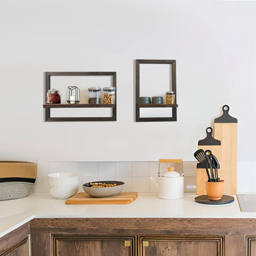 Kitchen Walls Using idee-home Wooden Floating Shelves