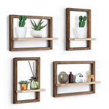 The brown idee-home Wooden Floating Shelves
