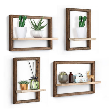 The brown idee-home Wooden Floating Shelves