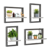 The grey idee-home Wooden Floating Shelves