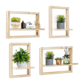 The rustic brown idee-home Wooden Floating Shelves