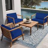 Dark Cerulean Square Outdoor Couch Cushions Perfect for Outdoor Furniture