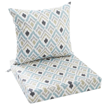Idee- Home Outdoor Couch Cushions Ikat Rhombus Cushion, solid color cushion in same color