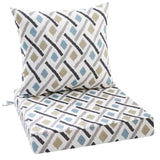 Idee- Home Outdoor Couch Cushions Ikat Geo Cushion, solid color cushion in same color
