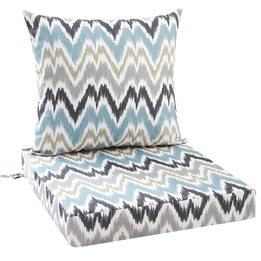 Idee- Home Outdoor Couch Cushions Ikat Peak Cushion, solid color cushion in same color