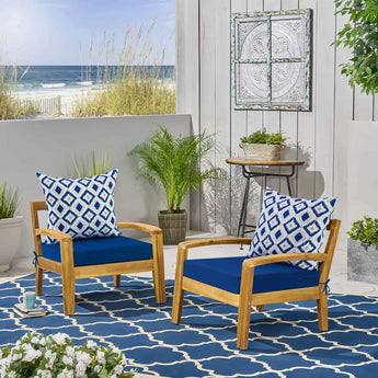 Wooden Low Chair Idee- Home Outdoor Couch Cushions Rhombus Dark Cerulean