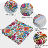 Idee-home Flower Leaf Outdoor Chair Cushions Set of 2