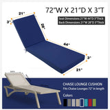 idee-home Chaise Lounge Cushions Outdoor size:72in.L x 21in.W x 3in.D