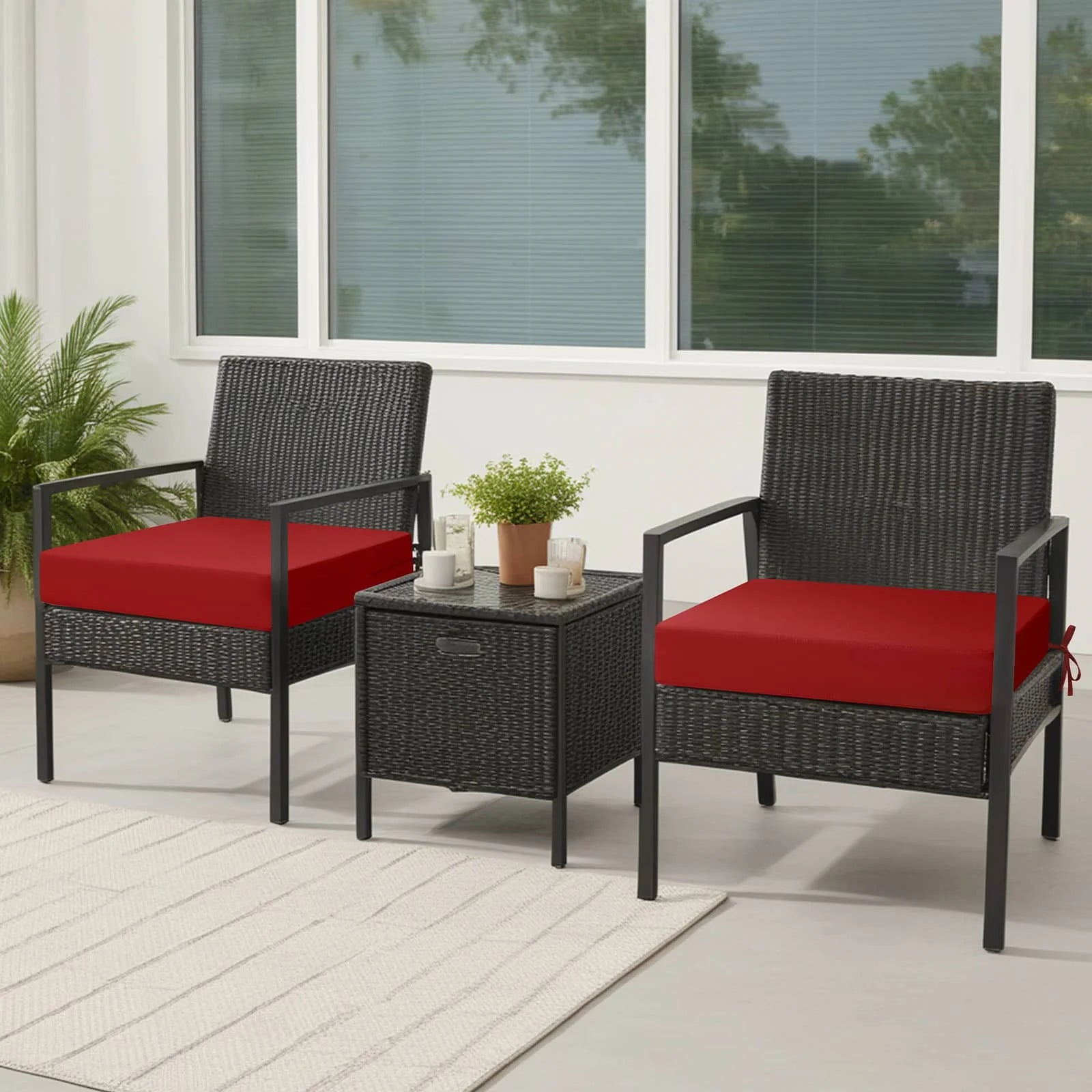 Black chair on idee-home replacement cushions for outdoor furniture