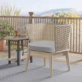 Idee-Home Silver Grey replacement cushions for outdoor furniture on wood chairs